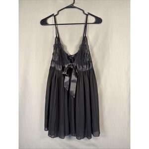 Victoria's Secret Sexy Little things Babydoll Lingerie Black Lace Sheer XL